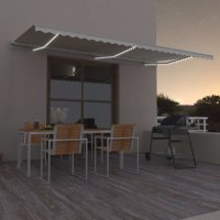 vidaXL Gelenkarmmarkise Einziehbar mit LED 600x300 cm Creme