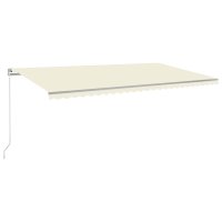 vidaXL Gelenkarmmarkise Einziehbar mit LED 600x300 cm Creme