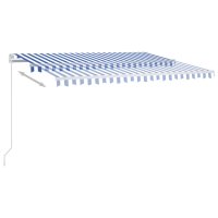 vidaXL Gelenkarmmarkise Einziehbar mit LED 400x350 cm Blau und Weiß