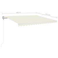 vidaXL Automatische Markise mit LED & Windsensor 400x350 cm Creme