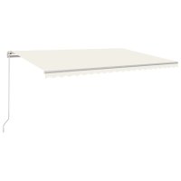 WOWONA Gelenkarmmarkise Einziehbar mit LED 500x350 cm Creme