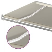 vidaXL Automatische Markise mit LED & Windsensor 500x350 cm Creme