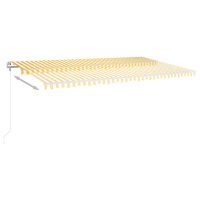 vidaXL Automatische Markise mit LED & Windsensor 600x350 cm Gelb/Weiß