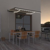 vidaXL Gelenkarmmarkise Einziehbar mit LED 350x250 cm Creme