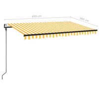 vidaXL Gelenkarmmarkise Automatisch 450x300 cm Gelb und Weiß
