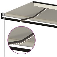 vidaXL Automatische Markise mit LED & Windsensor 450x300 cm Creme