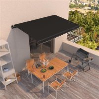 vidaXL Gelenkarmmarkise Einziehbar 400x350 cm Anthrazit