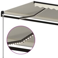 vidaXL Gelenkarmmarkise Einziehbar mit LED 400x350 cm Creme