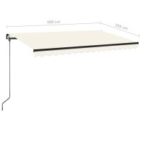 vidaXL Gelenkarmmarkise Einziehbar mit LED 400x350 cm Creme