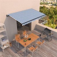 vidaXL Gelenkarmmarkise Automatisch 400x350 cm Blau und...