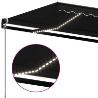 vidaXL Gelenkarmmarkise Einziehbar mit LED 450x350 cm Anthrazit