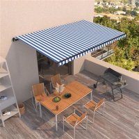 vidaXL Gelenkarmmarkise Einziehbar 500x350 cm Blau und...