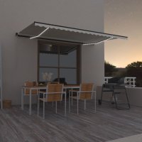 vidaXL Gelenkarmmarkise Einziehbar mit LED 500x350 cm Creme
