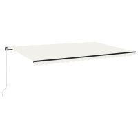 vidaXL Gelenkarmmarkise Einziehbar mit LED 500x350 cm Creme