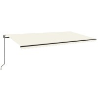 vidaXL Automatische Markise mit LED &amp; Windsensor 600x350 cm Creme