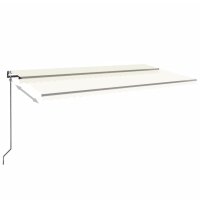 vidaXL Automatische Markise mit LED &amp; Windsensor 600x350 cm Creme