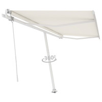 vidaXL Standmarkise Automatisch 400x300 cm Cremeweiß
