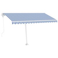 vidaXL Automatische Markise mit LED & Windsensor 400x300 cm Blau Weiß