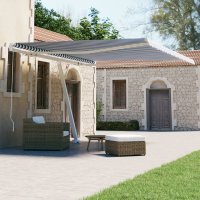 vidaXL Standmarkise Einziehbar Handbetrieben 450x300 cm...