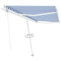 vidaXL Standmarkise Automatisch 450x300 cm Blau/Weiß