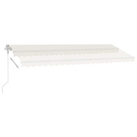 vidaXL Automatische Markise mit LED & Windsensor 500x300 Cremeweiß