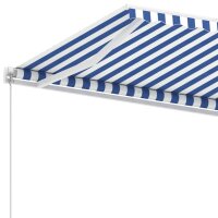 vidaXL Standmarkise Einziehbar Handbetrieben 600x300 cm Blau/Wei&szlig;