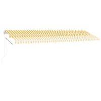 vidaXL Gelenkarmmarkise Einziehbar mit LED 600x300 cm Gelb und Weiß
