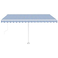 vidaXL Standmarkise Automatisch 400x350 cm Blau/Weiß