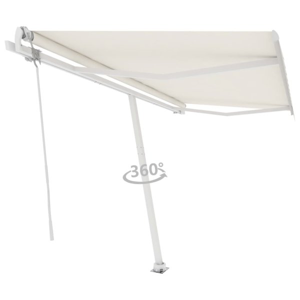vidaXL Standmarkise Automatisch 400x350 cm Cremeweiß