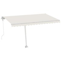 vidaXL Standmarkise Automatisch 400x350 cm Cremeweiß