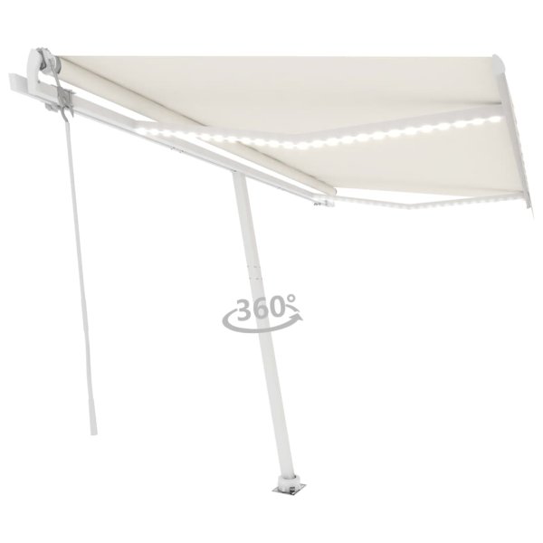 vidaXL Automatische Markise mit LED & Windsensor 400x350 cm Cremeweiß