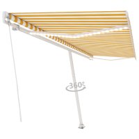 WOWONA Gelenkarmmarkise Einziehbar mit LED 500x350 cm...