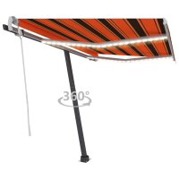 vidaXL Gelenkarmmarkise mit LED 300x250 cm Orange und Braun