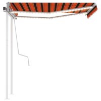 vidaXL Gelenkarmmarkise Einziehbar mit LED 3x2,5 m Orange...