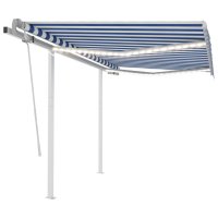 vidaXL Gelenkarmmarkise Einziehbar mit LED 3,5x2,5 m Blau...