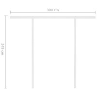 vidaXL Gelenkarmmarkise Einziehbar mit LED 3,5x2,5 m Cremewei&szlig;