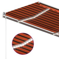 vidaXL Gelenkarmmarkise Einziehbar mit LED 3,5x2,5 m Orange und Braun