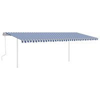 vidaXL Gelenkarmmarkise Einziehbar mit LED 6x3 m Blau und...