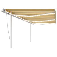 vidaXL Gelenkarmmarkise Einziehbar mit LED 6x3 m Gelb und...