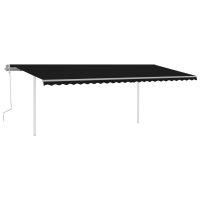 vidaXL Gelenkarmmarkise Einziehbar mit LED 6x3 m Anthrazit