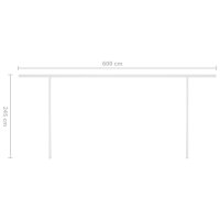 vidaXL Gelenkarmmarkise Einziehbar mit LED 6x3 m Anthrazit