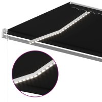 vidaXL Gelenkarmmarkise Einziehbar mit LED 6x3 m Anthrazit