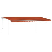 vidaXL Gelenkarmmarkise Einziehbar mit LED 6x3 m Orange...