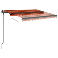 vidaXL Gelenkarmmarkise Einziehbar mit LED 3x2,5 m Orange und Braun