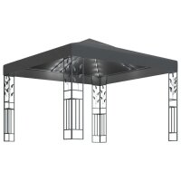 vidaXL Pavillon mit LED-Lichterkette 3x3 m Anthrazit