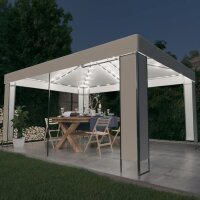 vidaXL Pavillon mit LED-Lichterkette Weiß 3x4 m