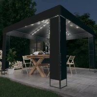 vidaXL Pavillon mit Doppeldach & LED-Lichterkette 3x3...