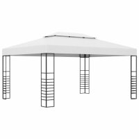 vidaXL Pavillon mit LED-Lichterkette 4x3x2,7 m Weiß