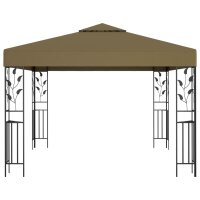 vidaXL Pavillon mit LED-Lichterkette 3x3 m Taupe