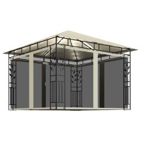 vidaXL Pavillon mit Moskitonetz & LED-Lichterkette...